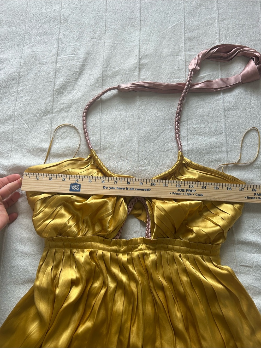 Anthropologie Silk Colorblocked Maxi Dress - Gold, Pink and Green Goddess Luxury - Picture 8 of 9